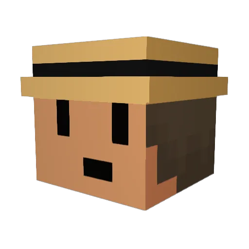 AgroFushka Minecraft avatar head, 3D render