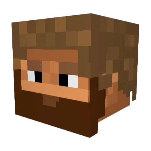 Agropopcorn Minecraft avatar head, 3D render