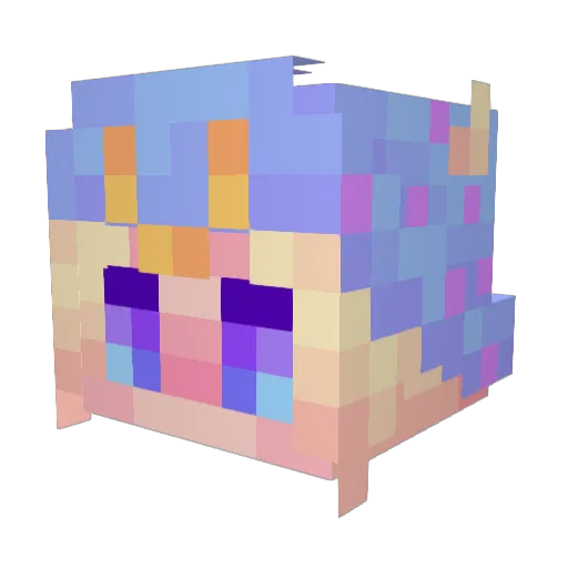 Agtiox Minecraft avatar head, 3D render