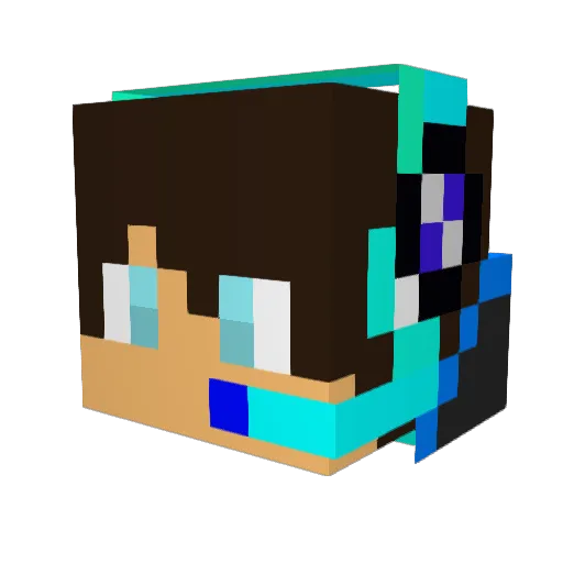 Agualym Minecraft avatar head, 3D render