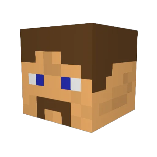 Aguaro Minecraft avatar head, 3D render