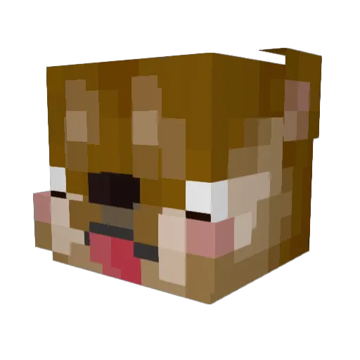 Aguish Minecraft avatar head, 3D render