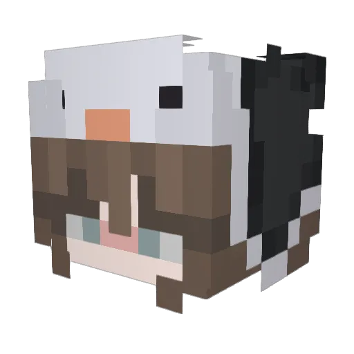 Aguks Minecraft avatar head, 3D render