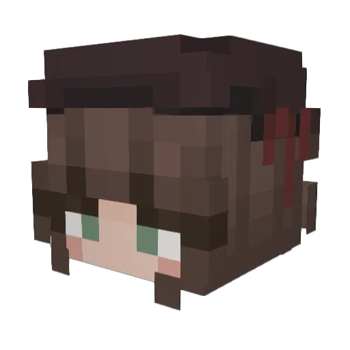 Agunessu Minecraft avatar head, 3D render