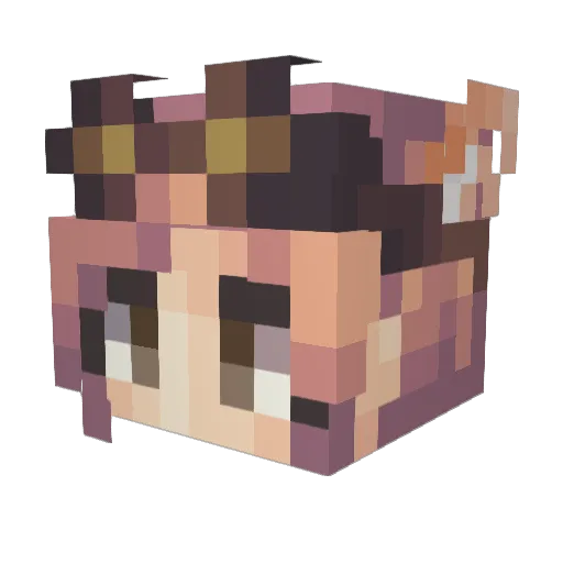 AgusBel Minecraft avatar head, 3D render