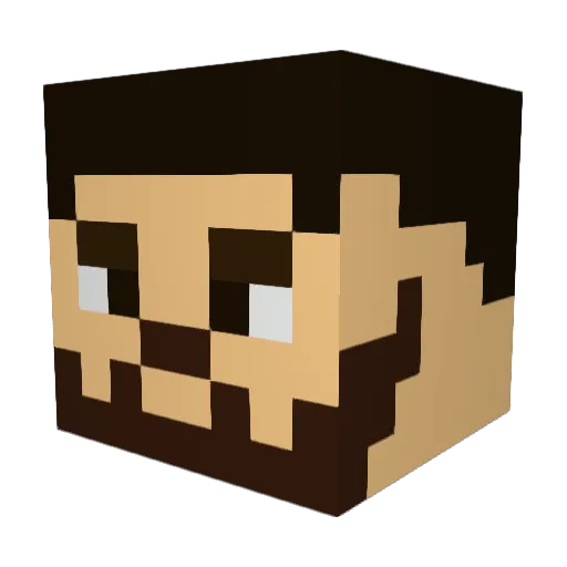 AgusCSD Minecraft avatar head, 3D render