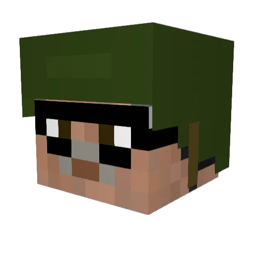 AgusHii Minecraft avatar head, 3D render