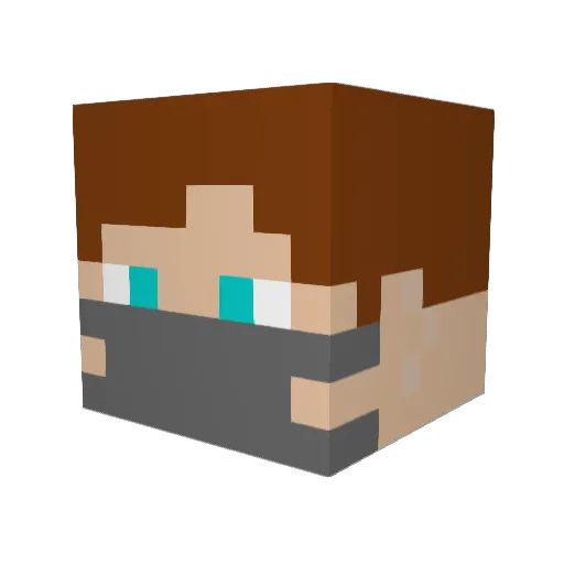 AhLeo Minecraft avatar head, 3D render