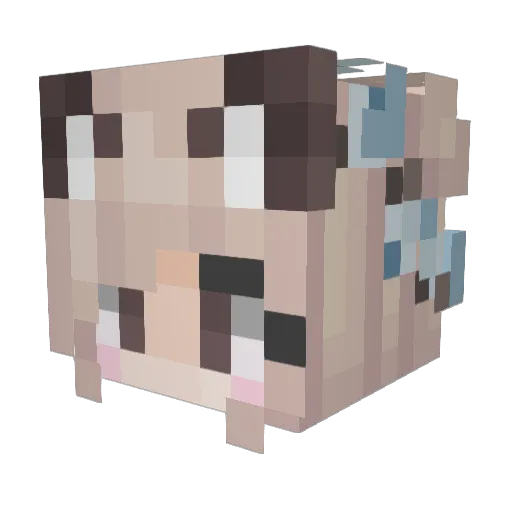 Ah_Fei Minecraft avatar head, 3D render