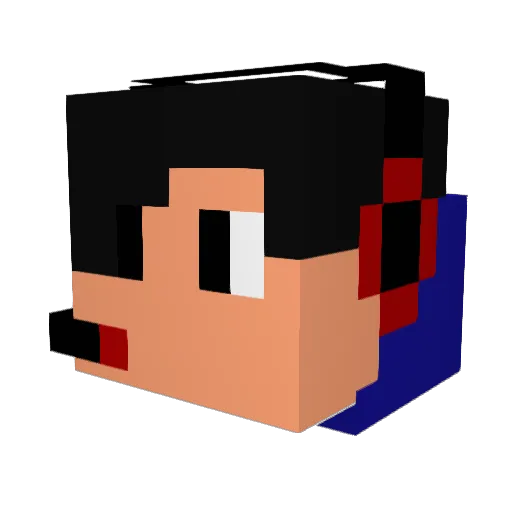 Ah_Kun Minecraft avatar head, 3D render