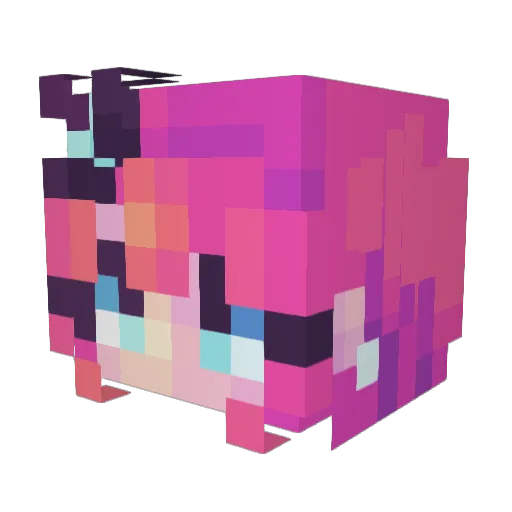 Ahackgame Minecraft avatar head, 3D render