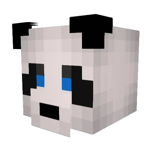 AhappyPanda_ Minecraft avatar head, 3D render