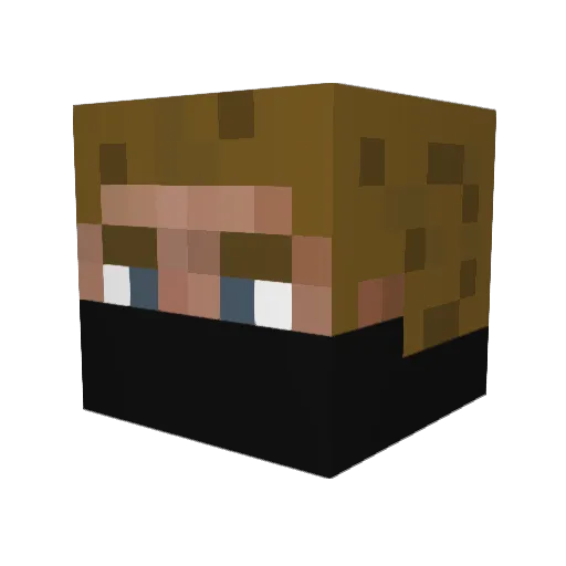 Aharron Minecraft avatar head, 3D render