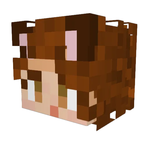 AhegaoSempai Minecraft avatar head, 3D render