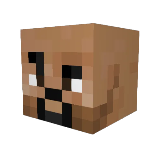 Ahersalva Minecraft avatar head, 3D render