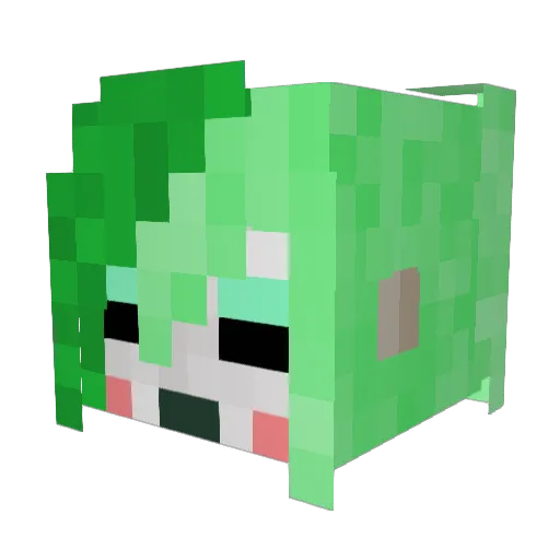 Ahiojin Minecraft avatar head, 3D render
