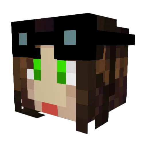 Ahmie Minecraft avatar head, 3D render
