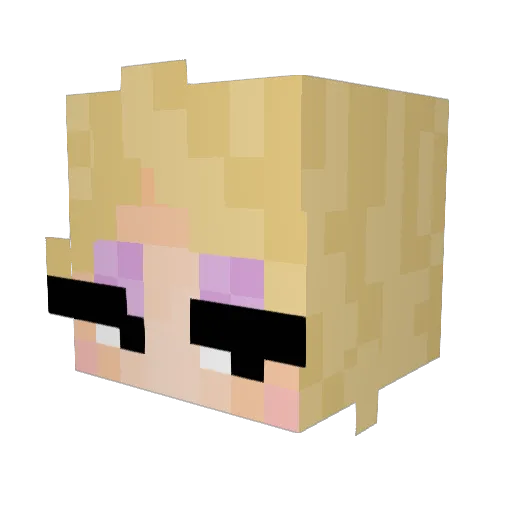Aholics Minecraft avatar head, 3D render
