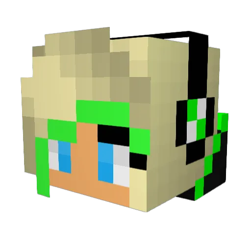 Ahrianas Minecraft avatar head, 3D render