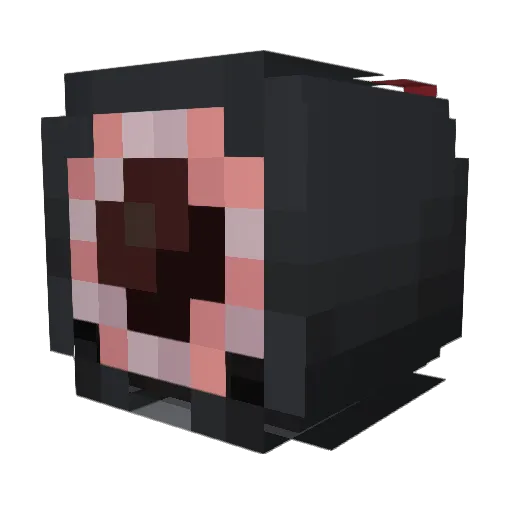 Ahriitard Minecraft avatar head, 3D render