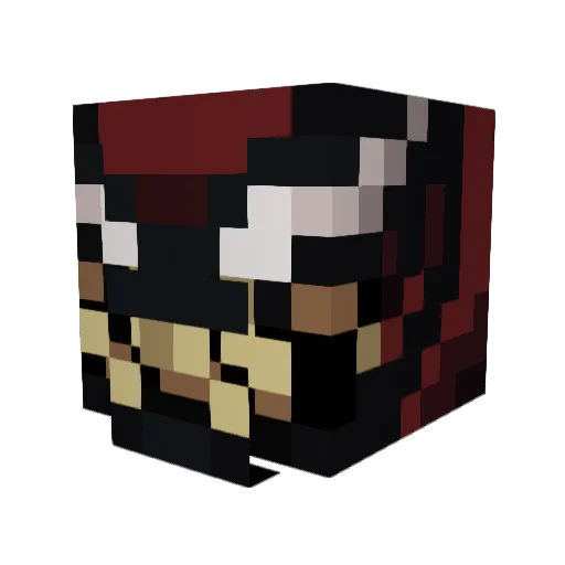 Ahrivedercii Minecraft avatar head, 3D render