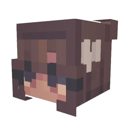 Ahskihdus Minecraft avatar head, 3D render