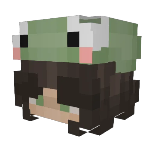 Ahsum Minecraft avatar head, 3D render