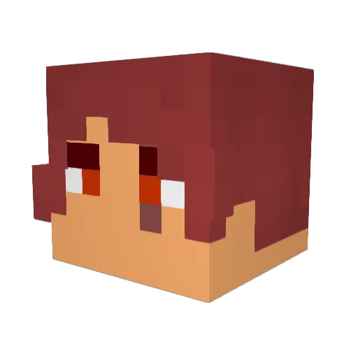Ahtrix Minecraft avatar head, 3D render