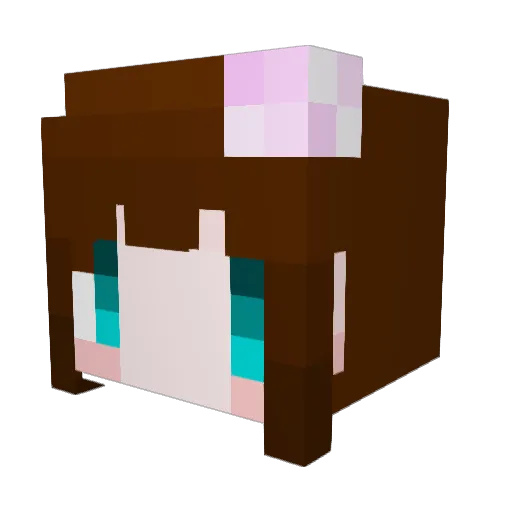 Ahuadesu Minecraft avatar head, 3D render