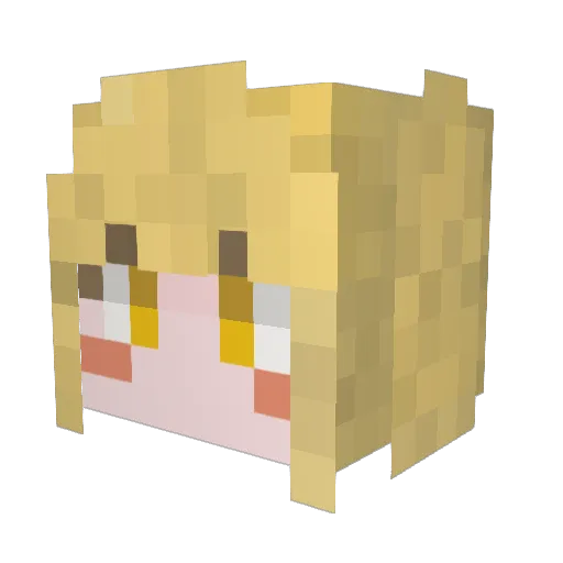 Ahui04 Minecraft avatar head, 3D render