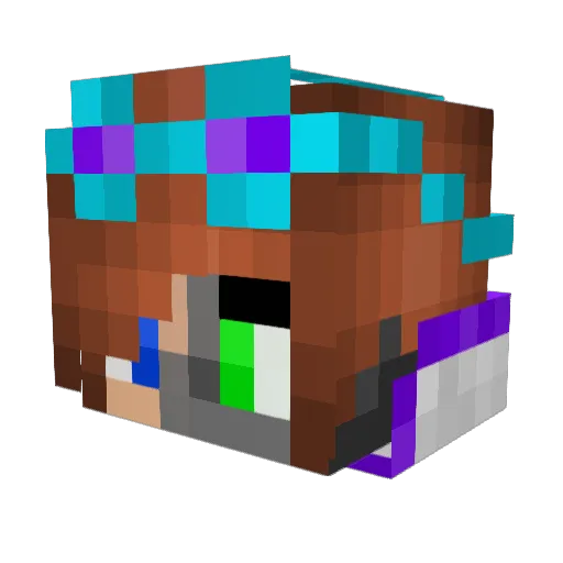 Ahuizotl Minecraft avatar head, 3D render