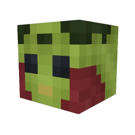 Ahuna Minecraft avatar head, 3D render