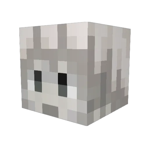 AiHeart Minecraft avatar head, 3D render