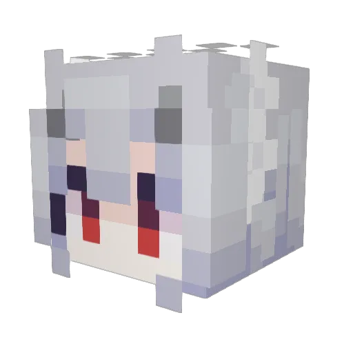 AiLli_ Minecraft avatar head, 3D render