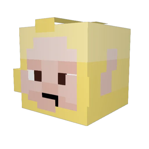 AiTb Minecraft avatar head, 3D render