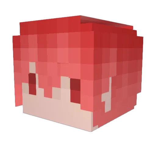 AiTysia Minecraft avatar head, 3D render