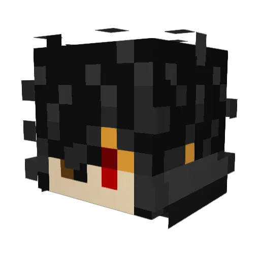 AiXenSide Minecraft avatar head, 3D render