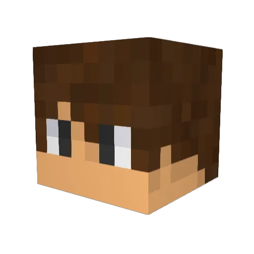 AiZukO Minecraft avatar head, 3D render