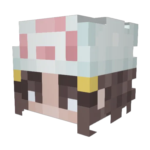 AiaLOVEE Minecraft avatar head, 3D render