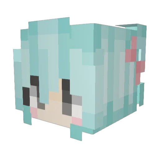 Aiasp Minecraft avatar head, 3D render