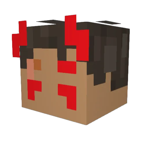 Aib0hphobia Minecraft avatar head, 3D render