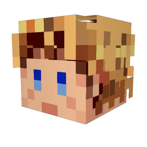 AibouGold Minecraft avatar head, 3D render