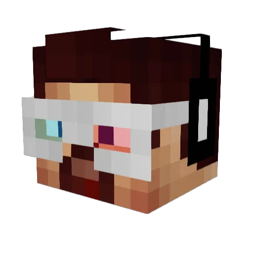 Aicerz Minecraft avatar head, 3D render