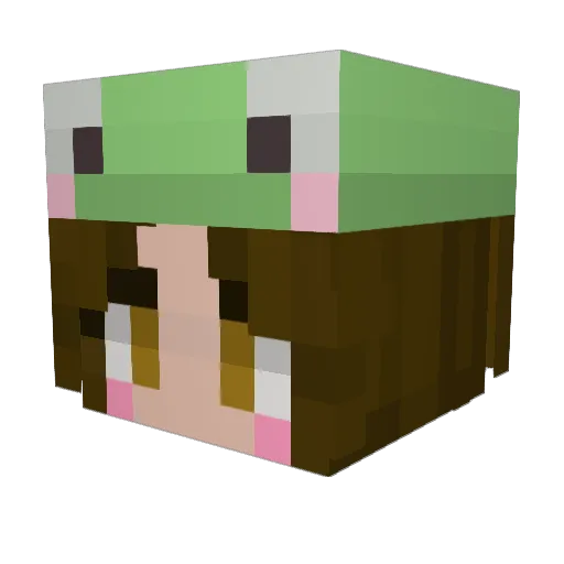 AichaK Minecraft avatar head, 3D render