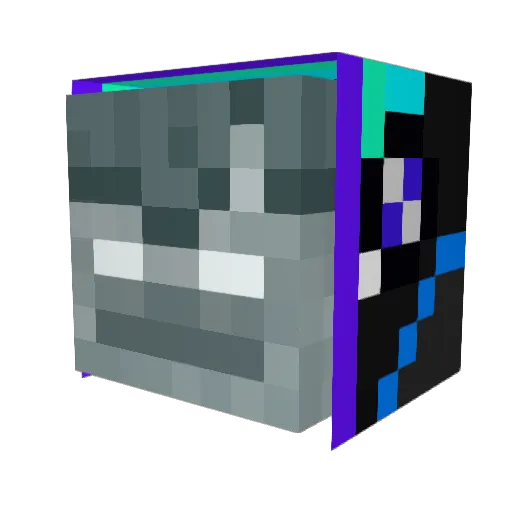 Aiching Minecraft avatar head, 3D render