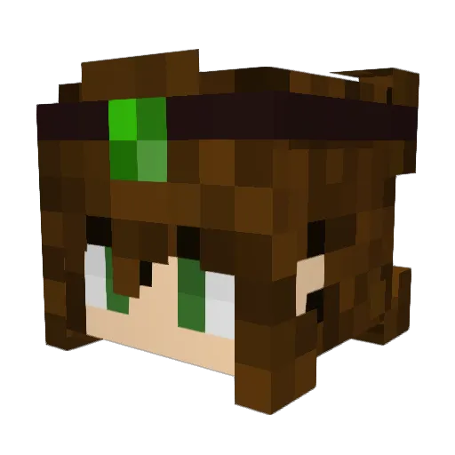 Aicitel Minecraft avatar head, 3D render