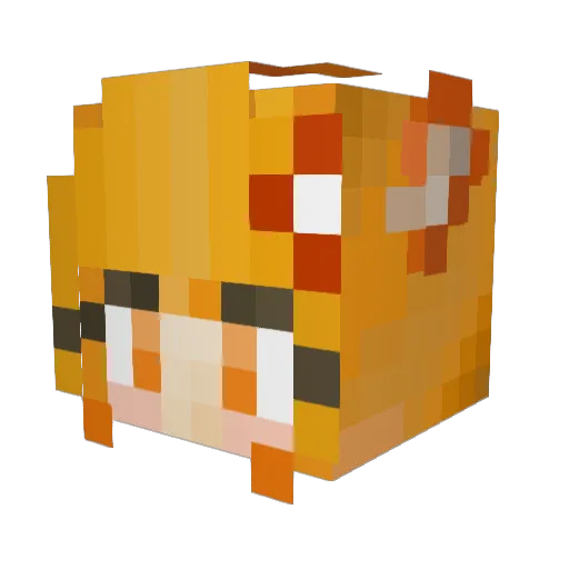 Aicomus Minecraft avatar head, 3D render