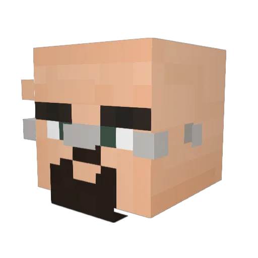 Aidenaqua Minecraft avatar head, 3D render