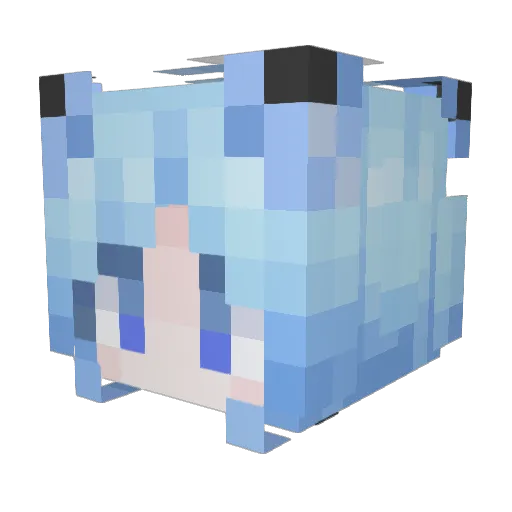 Aidmhh Minecraft avatar head, 3D render