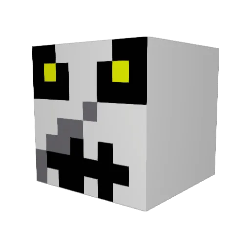 Aidsco Minecraft avatar head, 3D render